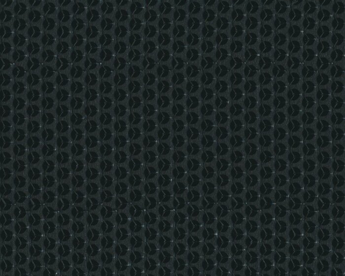 Edler italienischer Chiffon mit Pailletten bestickt UNGARI, runde Pailletten, schwarz