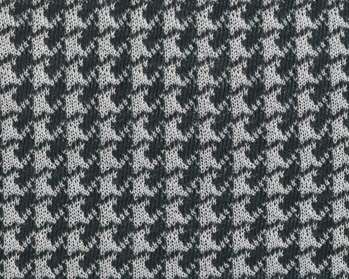 Italienischer Designer-Double-Strickstoff AREZZO, Hahnentritt, anthrazit-weiß