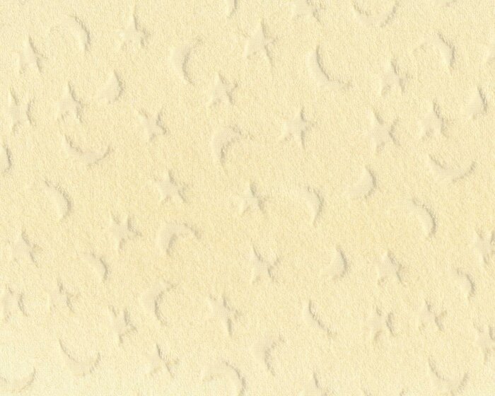 Italienischer Sommerfrottee FACELLA mit Ausbrenner-Mond und -Sterne, eierschalenfarben