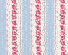 Englischer Dekostoff Clarke & Clarke "Rosetta Chloe", Rosen-Bordüren-Streifen, hellblau-pink