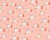 Baumwollflanell SWEET BABY, Storch mit Gepäck, helles lachsrosa-weiß, Moda Fabrics