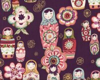 Patchworkstoff "Nadya" mit bunten Matrjoschkas,...