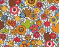 Patchworkstoff "Owl", Frühlingswiese,...