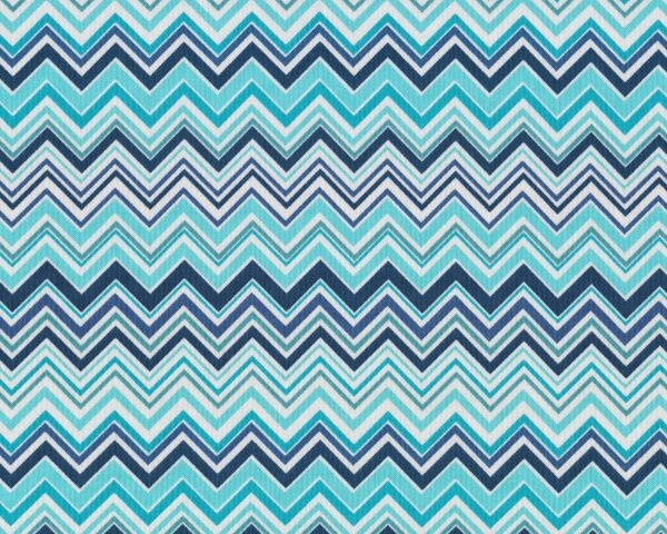 Patchworkstoff "Novella" mit Zacken-Streifen, türkis-gedecktes dunkelblau