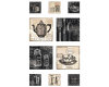 60-cm-Rapport Patchworkstoff IVORY KITCHEN, klassische Küchen-Bilder, hellbeige-schwarz