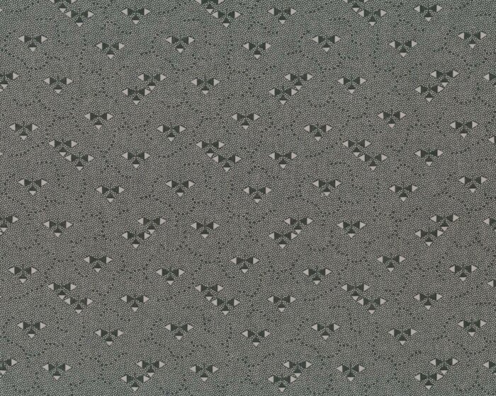 Patchworkstoff INKWELL, Dreieck-Blätter, dunkles moosgrün-natur dunkel