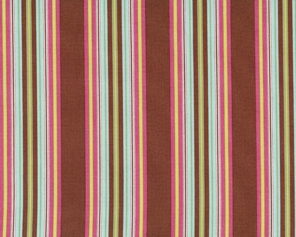 Patchworkstoff GYPSY CARAVAN mit Streifen, braun-blau