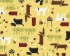 Patchworkstoff "Whiskers & Tails" mit Hunden, gelb