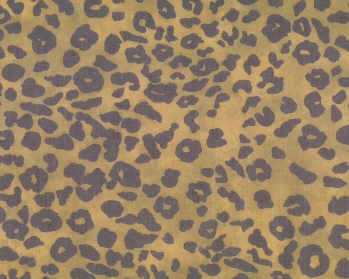 Feiner Chiffonstoff WILD, Leopardenmuster, goldbraun-schwarz
