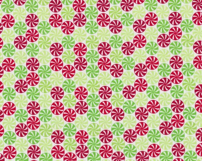 Patchworkstoff HOME FOR THE HOLIDAYS, Candies, hellgrün-dunkelrot