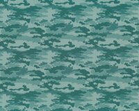 Patchworkstoff NOMAD, Camouflage, dunkles türkisgrün