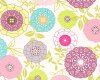 Feiner Popeline-Patchworkstoff "Modernology" mit stilisierten Fächerblüten, leuchtendes apfelgrün-rosa