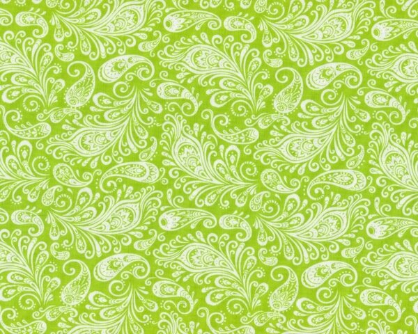 Patchworkstoff FOLKLORE, Paisley-Blüten, hellgrün, Moda Fabrics