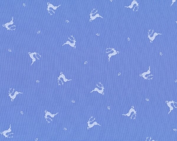 Öko-Tex Trachten-Baumwollstoff PRIMA, kleine Hirsche, hellblau-weiß