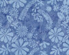Batik-Patchworkstoff LATITUDE BATIKS, Blüten und Farne, taubenblau-helles hellblau, Moda Fabrics