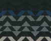 Edler italienischer Woll-Jacquard-Webstoff CALLIDA, Zacken, stumpfes blau-schwarz