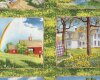 60-cm-Rapport Patchworkstoff SUMMERWIND FARM, Bildfelder mit Landschafts-Idyll, grasgrün