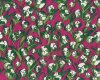 Patchworkstoff "Garden Wall" mit Blütenknospen, grün-fuchsia-weiß