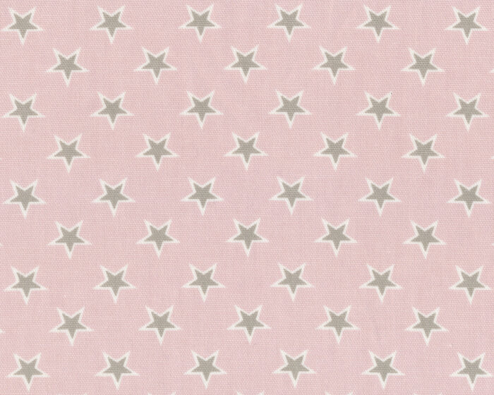 Englischer Dekostoff Clarke & Clarke SHOOTING STAR, regelmäßige Sterne, helles altrosa