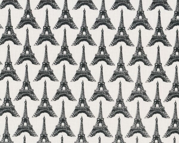 Patchworkstoff PEPE IN PARIS, Eiffel-Türme, weiß-schwarz