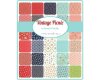Patchworkstoff VINTAGE PICNIC, Streublümchen, helles schilfgrün-rot, Moda Fabrics