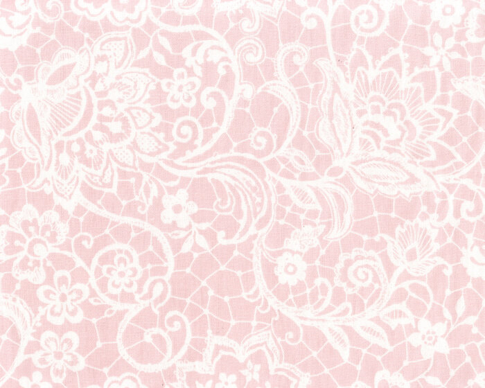 Englischer Dekostoff Clarke & Clarke LACE GARDEN, Blütennetz, helles rosa