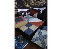 Patchworkstoff "World Tour" mit spanischem Kreuz-Ornament-Muster, gedecktes limette