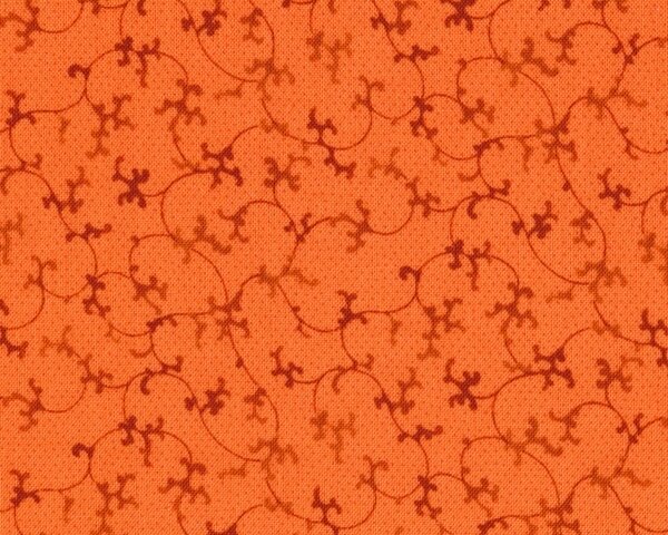 Patchworkstoff QUILTERS BASIC PERFECT, zarte Ranken, dunkles orange