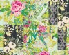Feiner Popeline-Patchworkstoff MILLIE FLEUR, Blütenfelder, limette-rosa