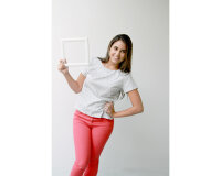 Popeline-Patchworkstoff SQUARED ELEMENTS, Quadrat-Optik, pastellrot, Art Gallery