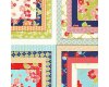 Patchworkstoff MISS KATE, Blüten-Gitter, hellgrün-rot, Moda Fabrics