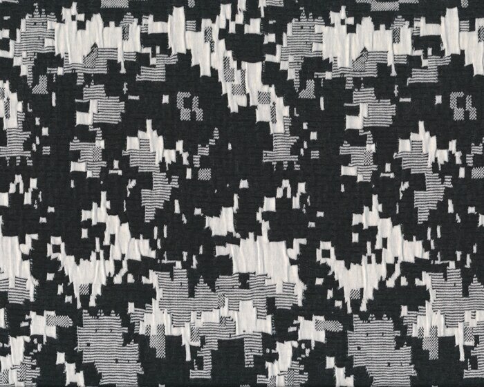 Weicher, leichter Jacquard-Jersey COTTON BUBBLE, schwarz-wollweiß