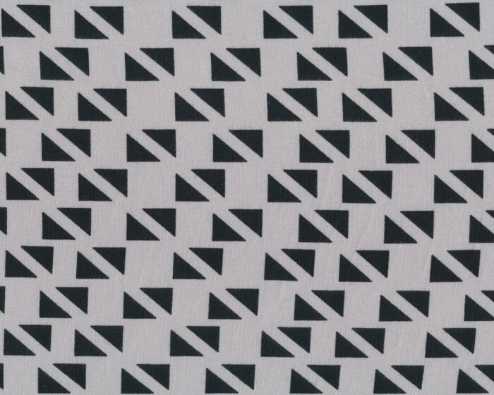 Baumwolljersey mit Elasthan TRIANGOLO, Dreieck-Streifen, hellgrau-schwarz