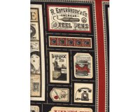 60-cm-Rapport Patchworkstoff COMMUNIQUE, Vintage-Papeterie, Wilmington Prints