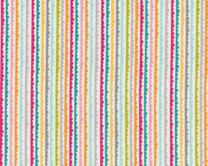 Patchworkstoff SNAPSHOTS, Wellen-Streifen, pink-orange-weiß