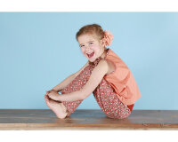 Feiner Baumwollstoff, COVERED MEADOW, Streublümchen, dunkles pflaume-helles orange