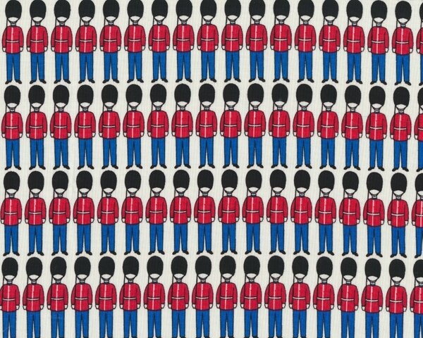 Patchworkstoff VERY BRITISH, Garde der Queen, rot-blau