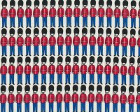 Patchworkstoff VERY BRITISH, Garde der Queen, rot-blau