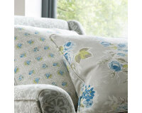 Englischer Dekostoff Clarke & Clarke LACE GARDEN, Blütennetz, natur dunkel