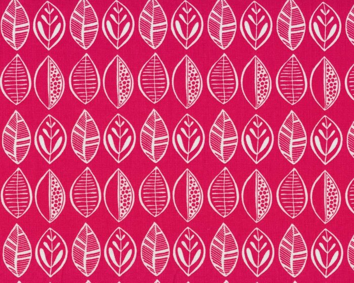 Patchworkstoff BEYOND THE BACKYARD, Muster-Blätter, fuchsia