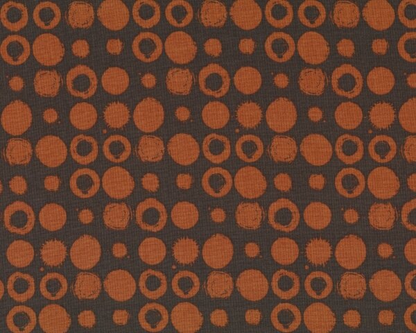 Patchworkstoff VAGABOND STREET FAIR, Punkte-Ringe, braun