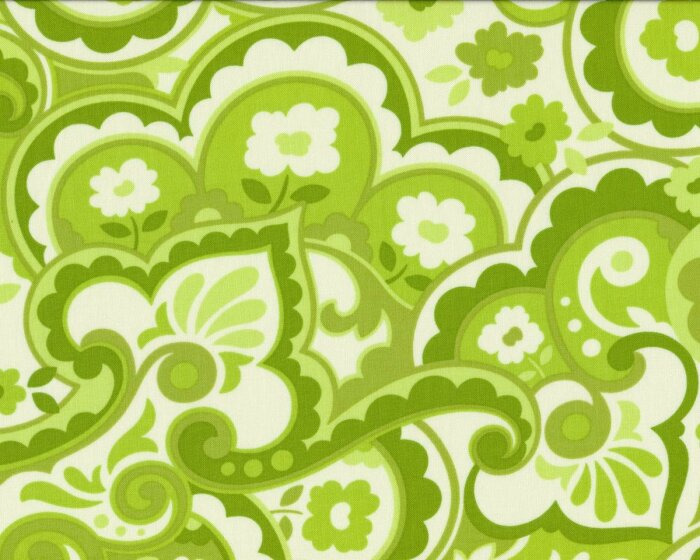 Patchworkstoff UP PARASOL, Mega-Ornament-Blüten, hellgrün-helles olive