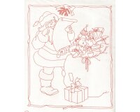90-cm-Rapport Patchworkstoff LENA, Kinder zu Weihnachten, weiß-rot