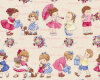 Patchworkstoff OLD NEW KIDS, Retro-Kinder, hellbeige-rosa