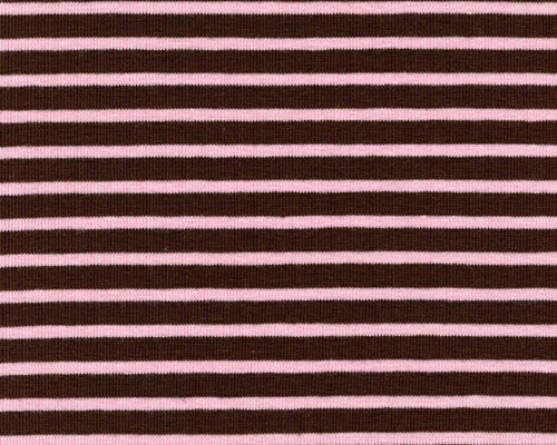 Baumwoll-Jersey "Campan" mit Streifen, braun-rosa