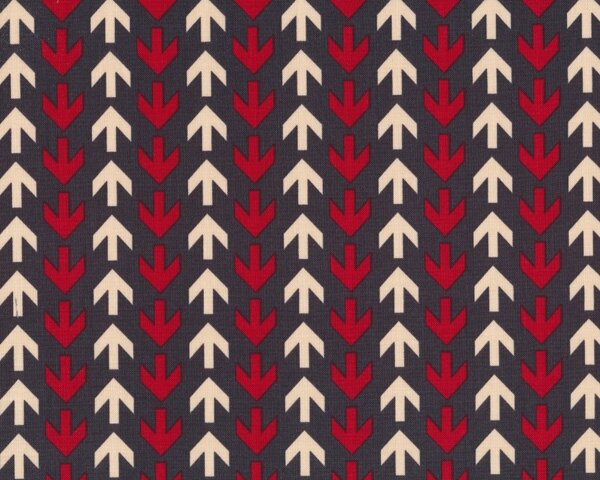 Patchworkstoff DETOUR, Pfeile, dunkelrot-dunkelgrau