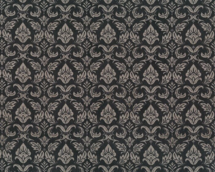 Patchworkstoff BLACK TIE AFFAIR, regelmäßiges Blütenornament, dunkelbraun meliert-natur dunkel, Moda Fabrics
