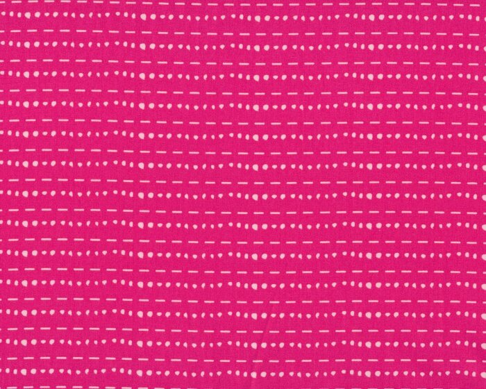 Feiner Popeline-Patchworkstoff CHERIE, Strichel- und Punktelinien, kräftiges pink