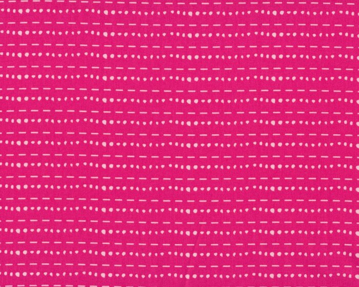 Feiner Popeline-Patchworkstoff CHERIE, Strichel- und Punktelinien, kräftiges pink