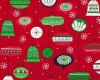 Patchworkstoff RETRO CHRISTMAS mit Christbaumkugeln, rot-grün-weiß